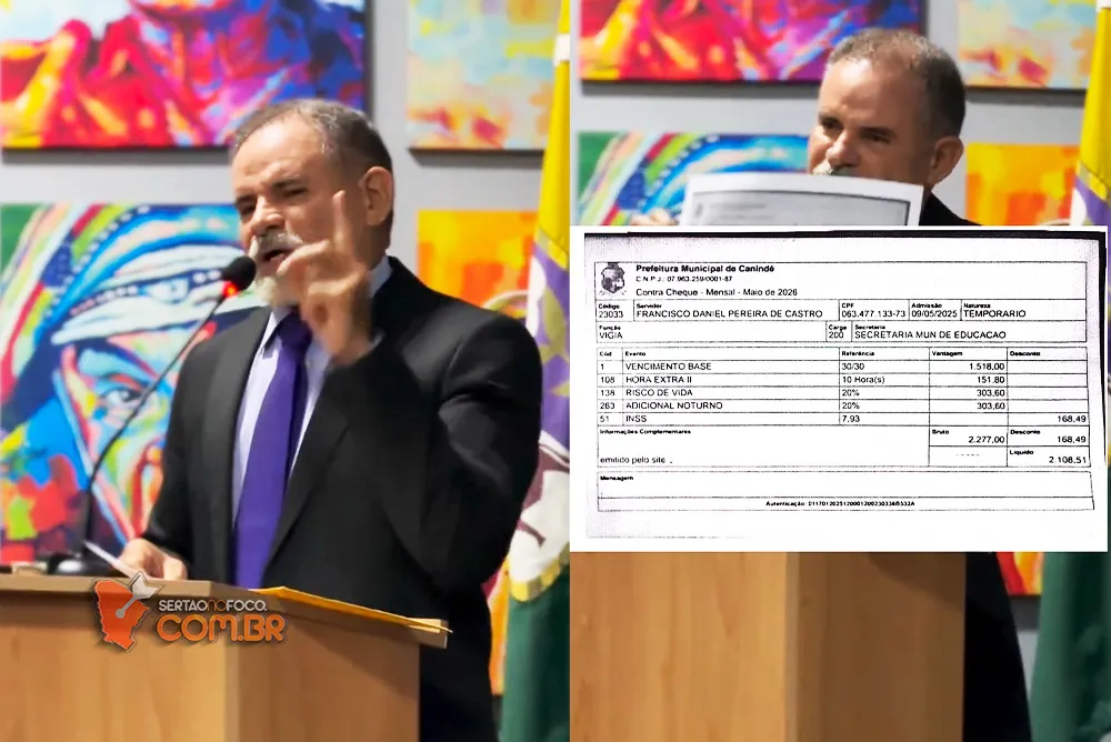 Vereador Chico Justa faz graves denúncias sobre supostos “funcionários fantasmas” na prefeitura de canindé e cobra explicações