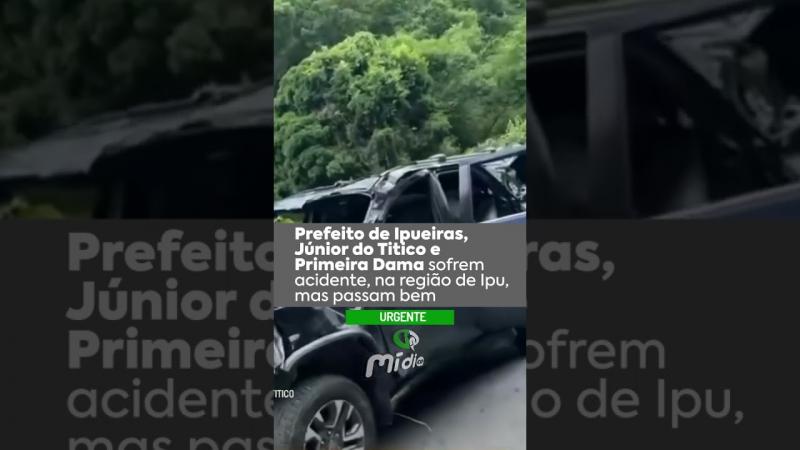 Prefeito de Ipueiras, Júnior do Titico e Primeira Dama sofrem acidente, na região de Ipu