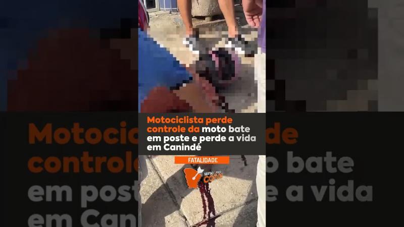 Motociclista perde controle da moto bate em poste e perde a vida em Canindé