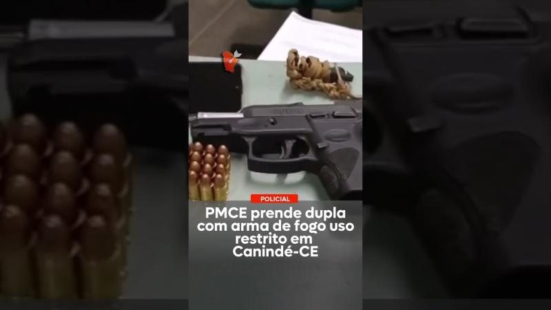PMCE prende dupla com arma de fogo uso restrito em Canindé