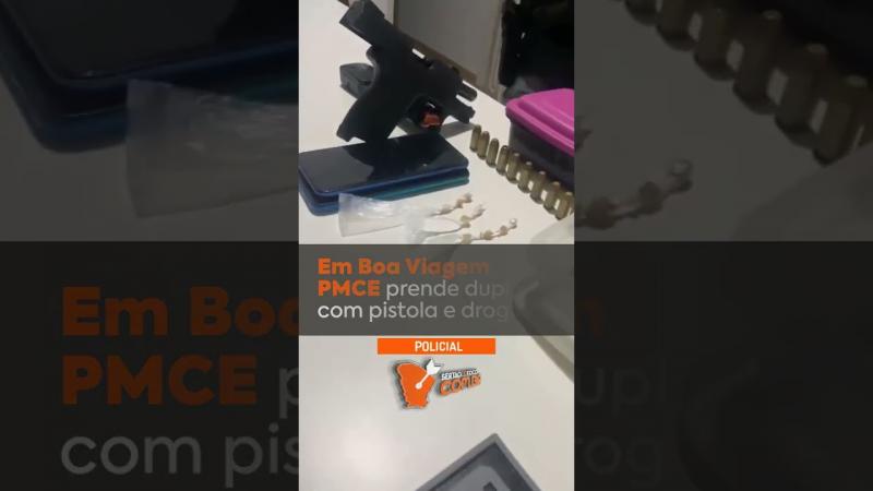 Em Boa Viagem, PMCE prende dupla com pistola e drogas